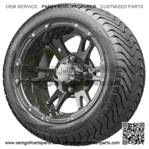 12" RX321 Black Wheels and Tires Combo