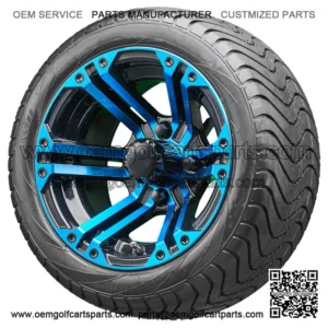 12" TIR-RX334-BBL Blue and Black Wheels and Tires Combo