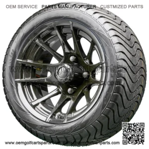 12" RX104 Black Wheels and Tires Combo