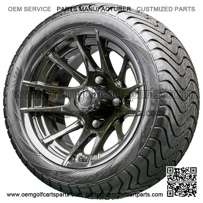 12" RX104 Black Wheels and Tires Combo