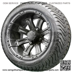 12" RX184 Black Wheels and Tires Combo