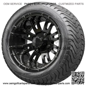 12" RX271 Black Wheels and Tires Combo