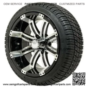 Golf Cart Tire & Wheel Combo, 205/30-14" Set of 4 (19" Tall)