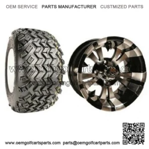 Golf Cart Tire & Wheel Combo, 22X11-12" SET OF 4 (22" Tall)