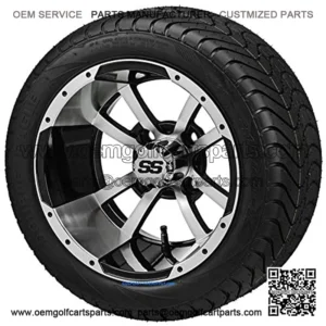 12" Storm Trooper Machined/Black Wheels and 215/35-12" Elite DOT Tires - Set of 4