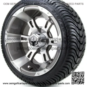 12" Ambush Gunmetal Golf Cart Wheels and Tires (215-35-12) - Set of 4