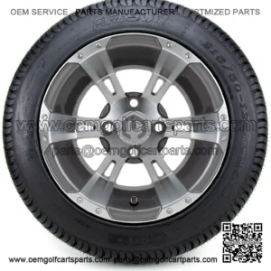 12" Ambush Gunmetal Golf Cart Wheels and Tires (215-50-12) - Set of 4