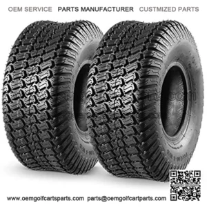 2 Pcs 15x6.00-6 Front Lawn Mower Tire for Garden Tractor Riding Mover, 4PR