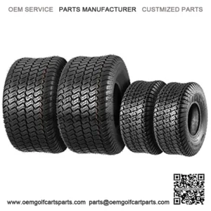 Set of 4 Lawn Mower Turf Tires 15x6-6 Front & 20x10-8 Rear,4PR,Tubeless