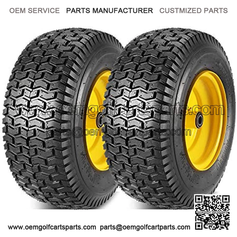 2 Pcs 16x6.50-8 Front Tires and Wheels Assembly for Lawn Mower Tractors, 3" Offset Long Hub with 3/4"bearings