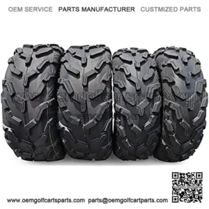 Full Set New Premium 6PR ATV/UTV Tires, 25x8-12 Front & 25x10-12 Rear, All Terrain 15mm Tread Depth 25x8x12 25x10x12 Trail Sand Off-Road Tires - HU02