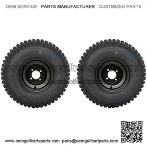 18x9.50-8" Golf Cart Tires/ATV Tires and 8" BLACK Steel Wheel Combo - Set of 2