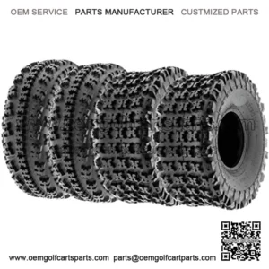 Set of 4 22x7-10 Front & 22x11-9 Rear ATV UTV Sport Tires,6 PR Tubeless A027