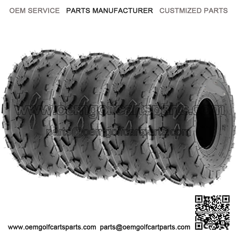 Set of 4 A007 ATV Go-Kart Sport Tires 18x7-7 Front & 18x7-7 Rear, 4 PR, Directional Tread