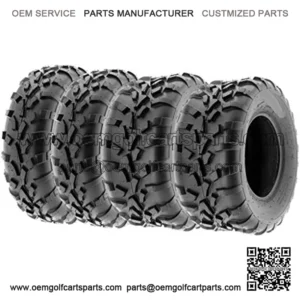 Set of 4 A010 25x8-12 Front & 25x11-10 Rear ATV UTV Lawn Mowers Tires, 6 PR, Tubeless