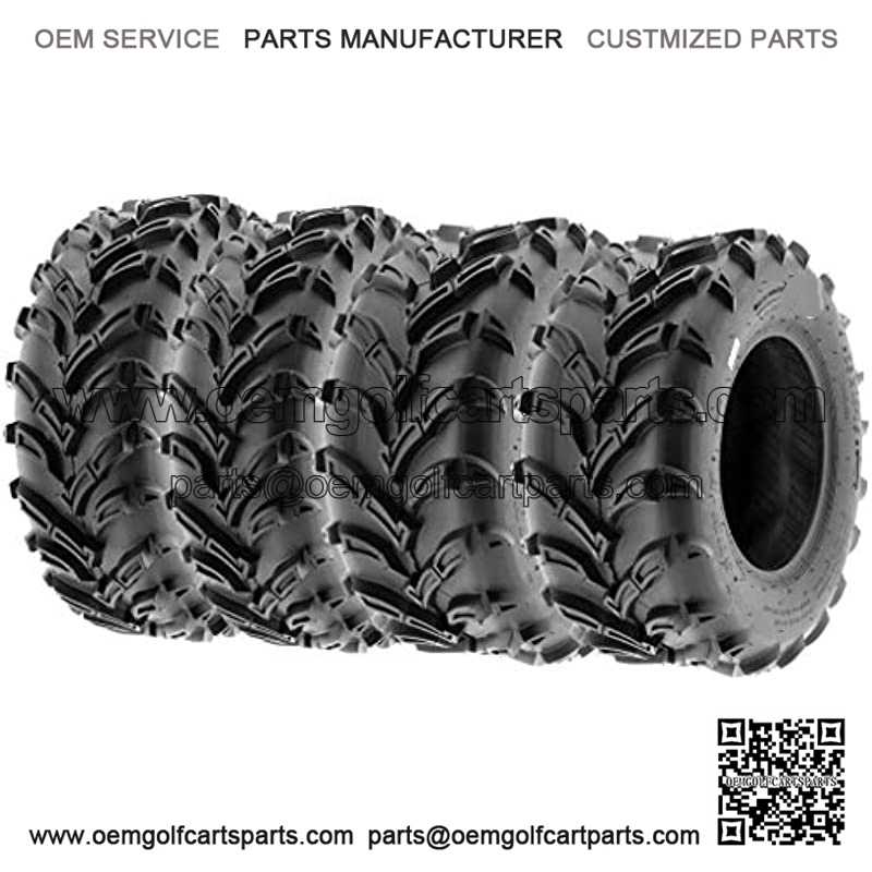 Set of 4 A024 AT-Mud-Trail ATV UTV 25x8-12 Front & 25x10-12 Rear off-road Tires, 6 PR, Tubeless