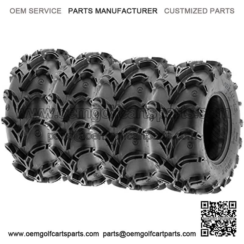 Set of 4 A050 26x9-12 Front & 26x11-12 Rear Deep Mud + Trail ATV UTV Off-Road Tires, 6PR, Tubeless