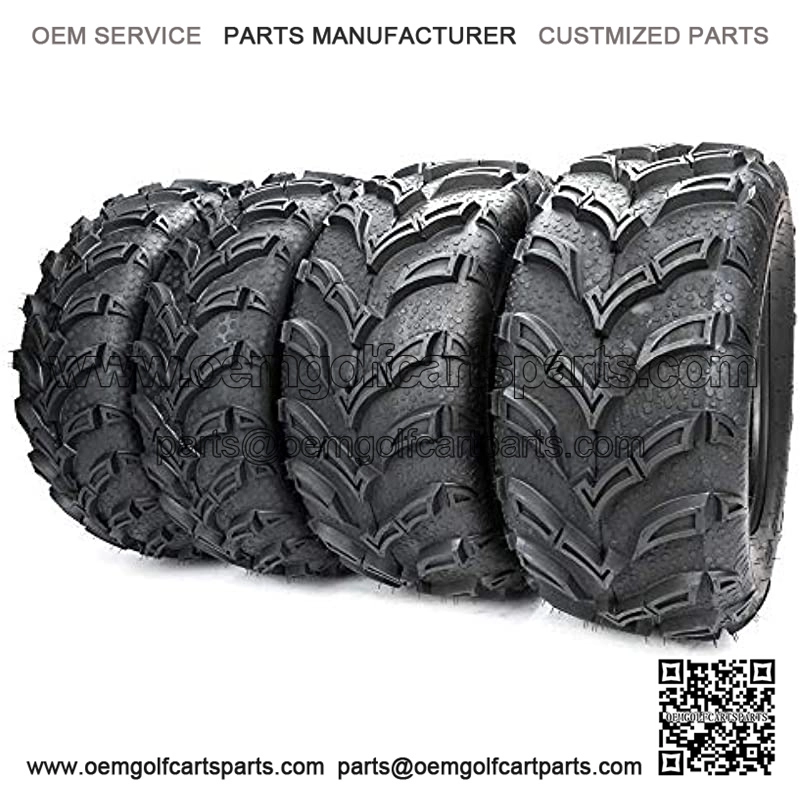 Set of 4 25" ATV Utility UTV All Terrain Tires 25x8-12 Front & 25x10-12 Rear 6PR fit 12in Rim