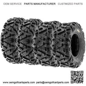 Set of 4 SunF Power.I ATV UTV all-terrain Tires 25x8-12 Front & 25x10-12 Rear, 6 PR, Tubeless A033