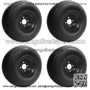 18X8.50-8 GTX OEM BLACK GOLF CART WHEELS AND TIRES COMBO - SET OF 4