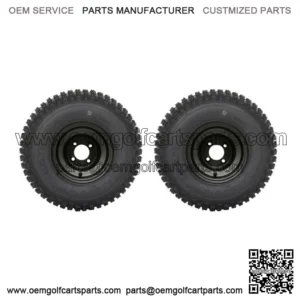 GOLF CART 8" BLACK STEEL WHEELS and 18x9.5-8" KNOBBY TIRES (SET OF 2)