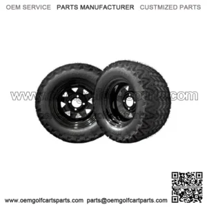 BLACK FRIDAY Black Golf Cart 12" Wheels w/ 23" Golf Cart Tires - Set/4