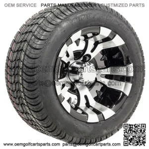 Set of 4 - 14 inch Vampire Machined Golf Cart Wheels on Street Tires