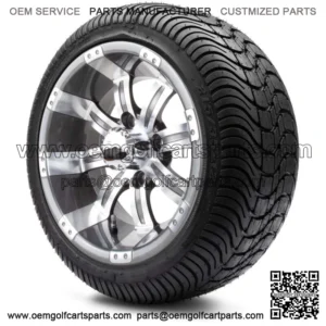 12" Gunmetal Golf Cart Wheels and Tires (215-35-12) - Set of 4