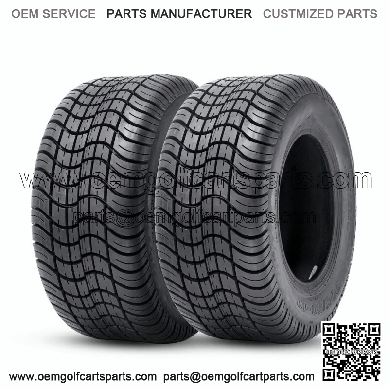 Premium Set 2 205/50-10 Golf Cart Tires 4PR Heavy Duty Tubeless Replacement Tyre