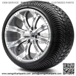 14" Gunmetal Golf Cart Wheels and Tires (205-30-14) Set of 4