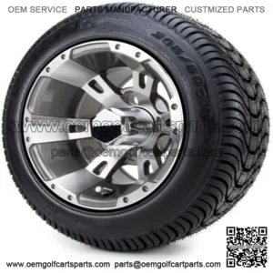 10" Ambush Gunmetal Golf Cart Wheels and Tires (205-50-10) - Set of 4
