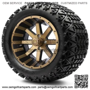 14" Assault Bronze Golf Cart Wheels and Tires (23x10.00-14) - Set of 4
