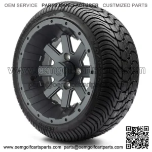 12" Assault Gunmetal Golf Cart Wheels and Tires (215-35-12) - Set of 4