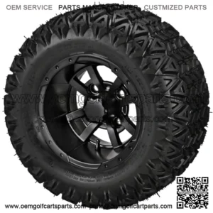 4 Golf Cart 20X10-10 All-Terrain Tires on 10x7 Matte Black  Wheels