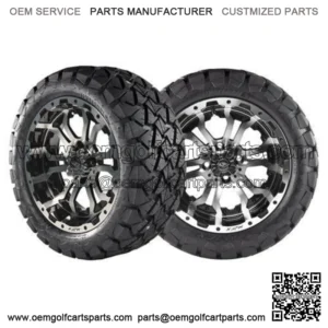 Golf Cart 14" Machine Wheels 22" Timber Wolf A.T. Tires Madjax