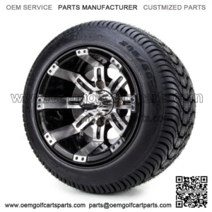 Golf Cart Wheels and Tires Combo - 10" Machine/Black - Set of 4