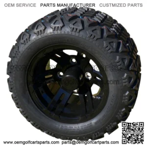 10" Black Golf Cart Wheels with 18" All Terrain Tires - Set of 4