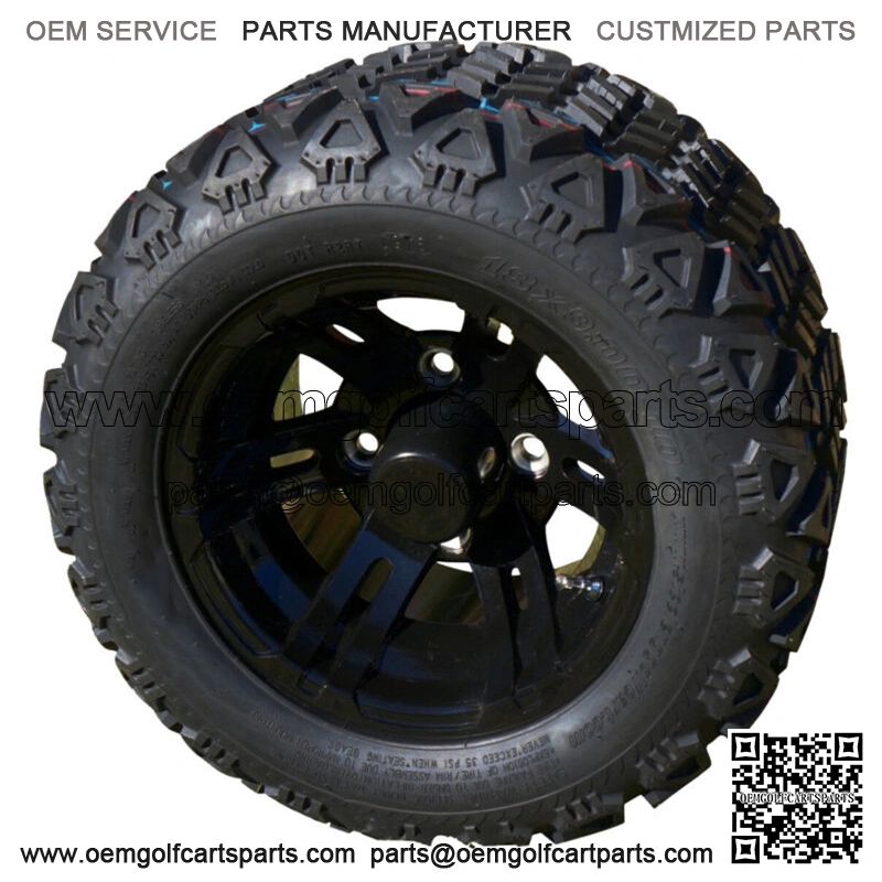 10" Black Golf Cart Wheels with 18" All Terrain Tires - Set of 4
