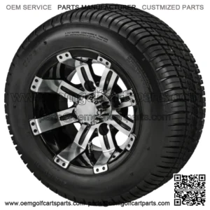 10" Casino Blk/Mch on 205/50-10 Deli Tire (Set of 4) fits Metric Lug Nuts
