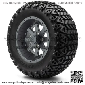 12" Assault Gunmetal Golf Cart Wheels and Tires (23x10.50-12) Set of 4