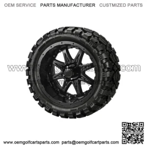 4 Golf Cart 23x10-14 Radial Tires on Matte Black Revenge Wheels w/Black Inserts