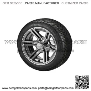 (4) Golf Cart 215/40-12 DOT Street Tires on 12" Gunmetal Yukon Wheels