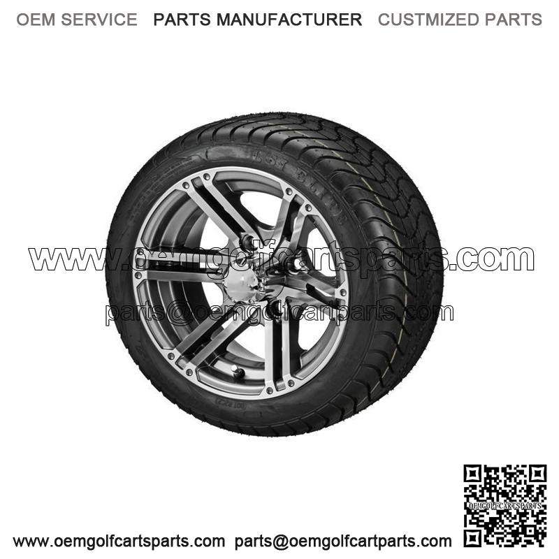 (4) Golf Cart 215/40-12 DOT Street Tires on 12" Gunmetal Yukon Wheels