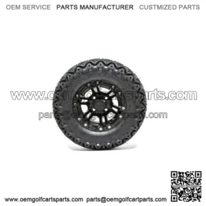 Set of 4 10" Matte Black Golf Cart Wheels on 20" All Terrain Tires