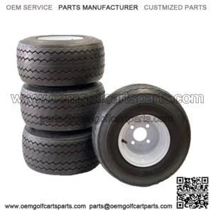 4-Pk Golf Cart Tire Rim Mounted 18-850-8 18X8.50-8 18 x 8.5 x 8 White 4 Lug Hole