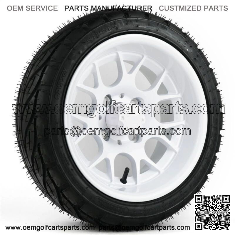 Set of 4 12" Gloss White Golf Cart Wheels & 215/35-12 Tires DOT EZGO Yamaha Club