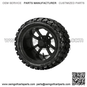 4 Golf Cart 23x10-14 Sierra Rover Tires on 14x7 Matte Black Wheels