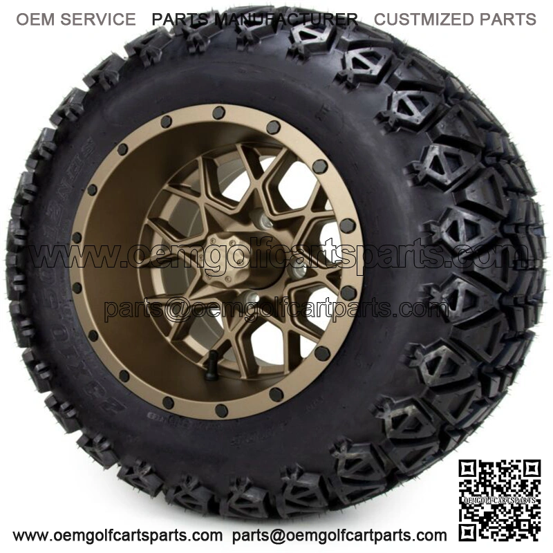 12" Matte Bronze Golf Cart Wheels and Tires (23x10.50-12) Set of 4