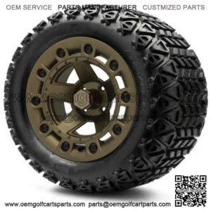 14" Defender Bronze Golf Cart Wheels and Tires 23x10.00-14 Set of 4