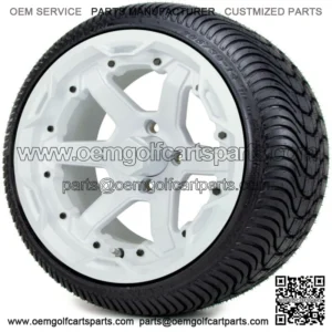 14" Gladiator White Black Golf Cart Wheels and Tires (205-30-14) Set of 4